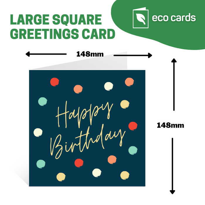 OUTLET SECONDS: Blue Dotty Happy Birthday Card