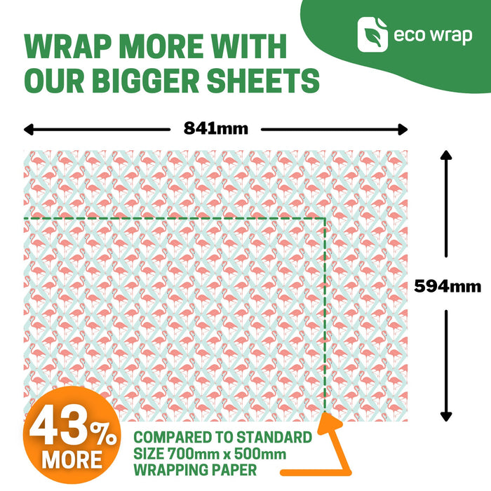 Flamingo Eco Friendly Wrapping Paper Sheet