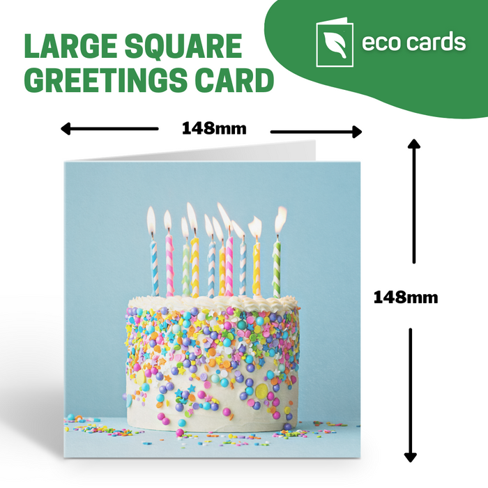 Cake & Candles Birthday Card - Premium Photo Birthday Cake Card