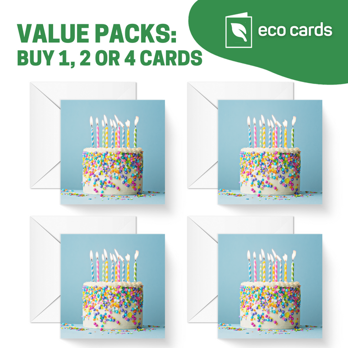 Cake & Candles Birthday Card - Premium Photo Birthday Cake Card