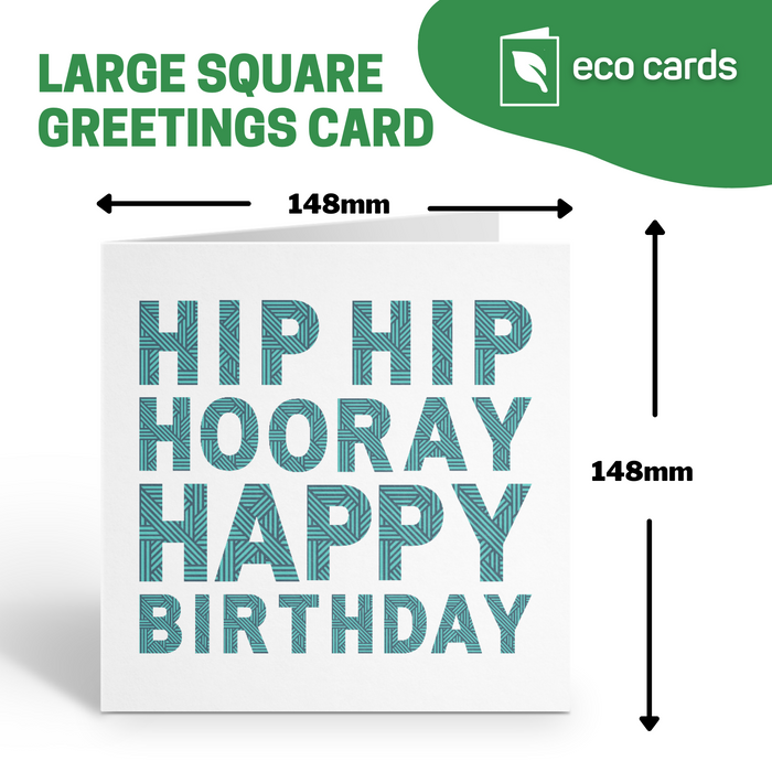 Geometric Happy Birthday Card - Teal & Turquoise Design