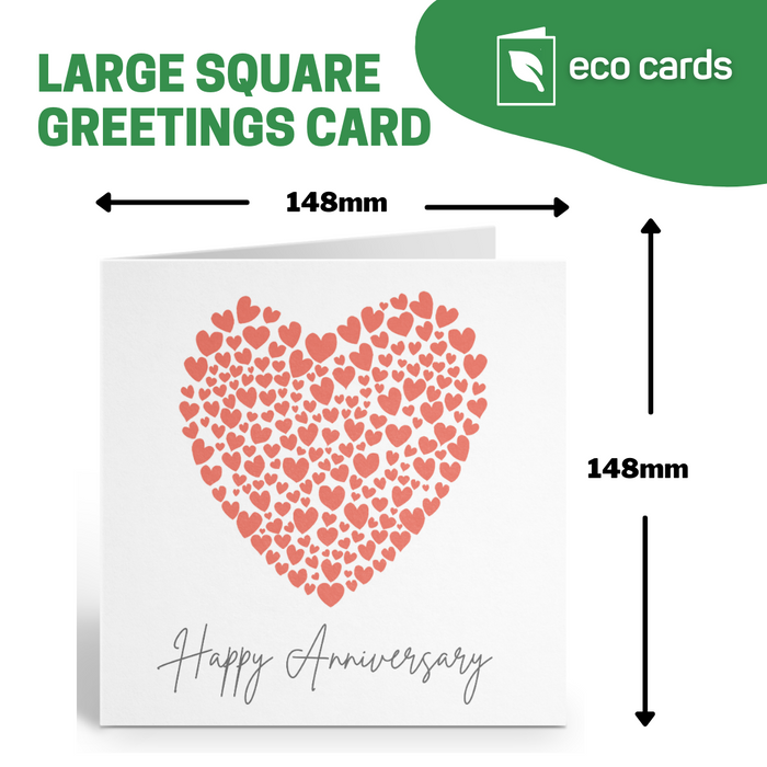 Red Hearts Anniversary Card