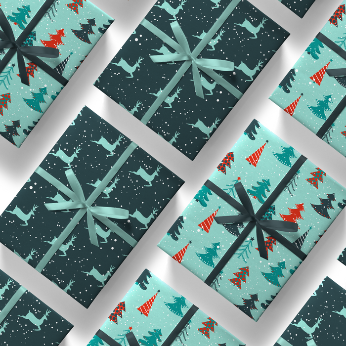 Christmas Wrapping Paper Sheets - Mixed Mulipack 2 Different Designs