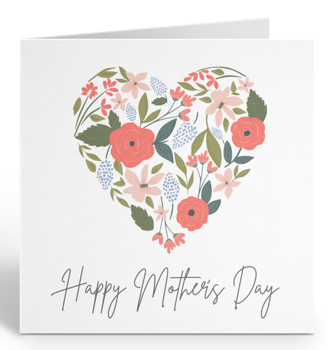Floral Heart Mothers Day Card
