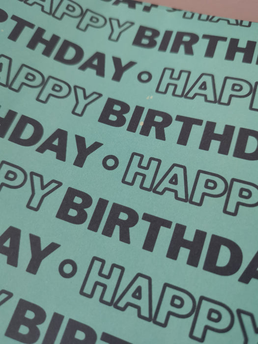 OUTLET SECONDS: Teal & Turquoise Birthday Wrapping Paper Sheet