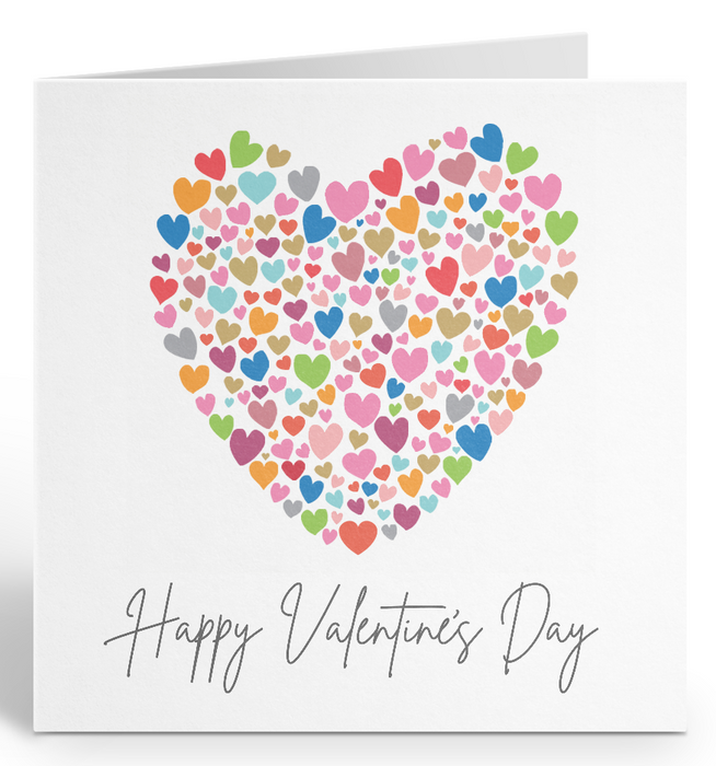 Colourful Hearts Valentines Card