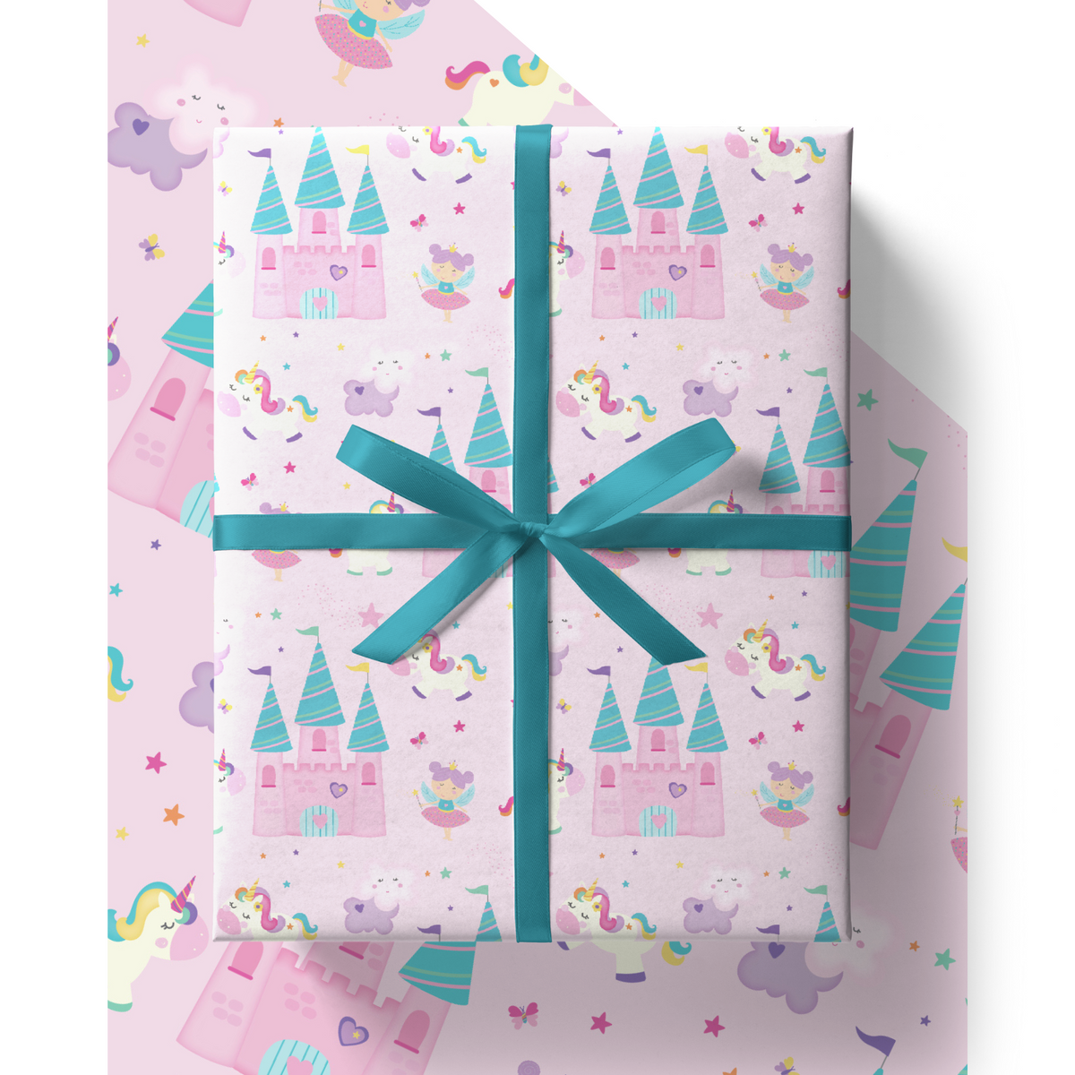 Unicorn With Flowers Wrapping Paper Personalised A3 Eco 