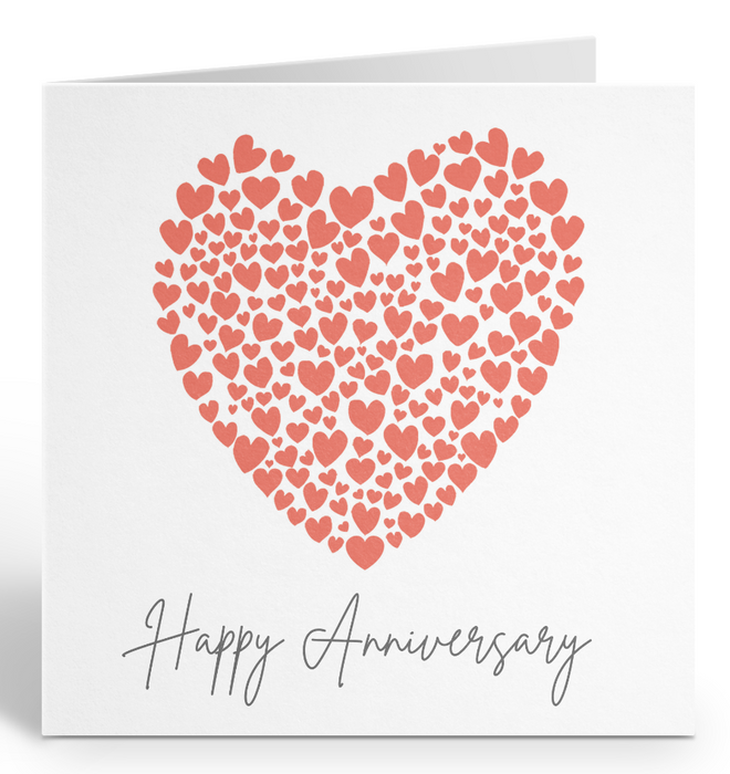 Red Hearts Anniversary Card